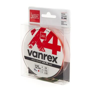Плетенка Lucky John Vanrex x4 Braid Fluo Orange 0.14мм 125м