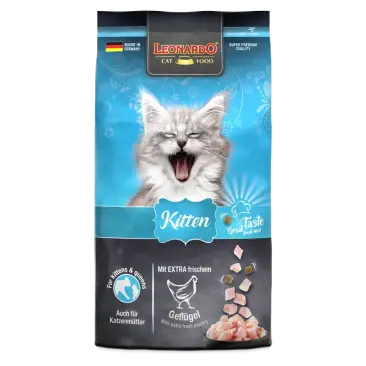 1,8кг Корм Leonardo Kitten для котят до года, а также для беременных кошек и кормящих кошек из мяса Птицы