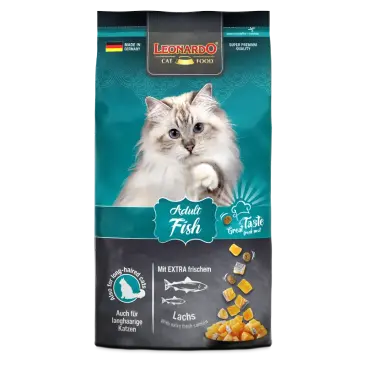 1,8кг Корм Leonardo Adult Fish для взрослых кошек от 1 года с Рыбой
