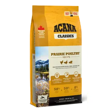 2кг Корм ACANA DOG PRAIRIE POULTRY низкозерновой для взрослых собак всех пород с Цыплёнком и Индейкой