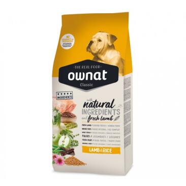 4кг Корм OWNAT CLASSIC LAMB&RICE  для взрослых собак с Ягненком и Рисом