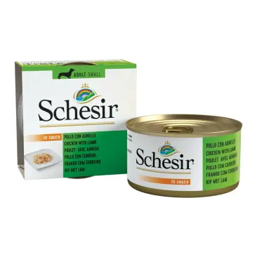 85гр Корм влажный Schesir для собак Курица и Ягненок