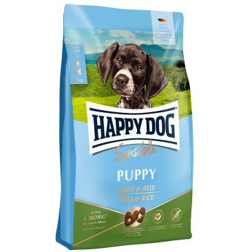 1кг Корм Happy Dog Sensible Puppy Lamm & Reis для щенков крупных и средних пород с момента прикорма до 6 месяцев с Ягнёнком и рисом