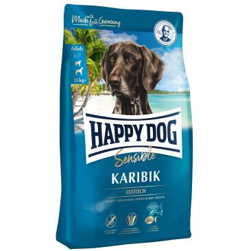 4кг Корм Happy Dog Sensible Karibik 23/12 беззерновй, гипоаллергенный для взрослых собак всех пород с чувствительным пищеварением с морской Рыбой