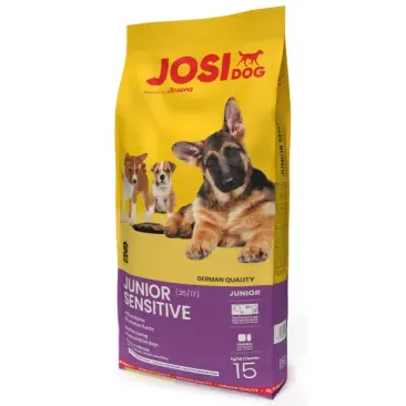 15кг Корм JosiDog Junior Sensitive (Junior Sensitive 25/17) полнорационный корм для щенков с 6-й недели с чувствительным пищеварением с Птицей