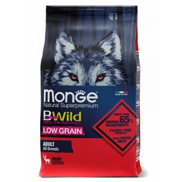 Корм в развес Monge Dog BWild Low Grain Adult Deer низкозерновой для взрослых собак всех пород с Олениной, 1кг
