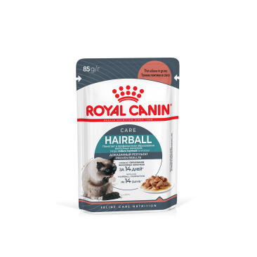 85гр Влажный корм ROYAL CANIN Hairball Care для взрослых кошек, профилактика образования волосяных комочков, в соусе (пауч)