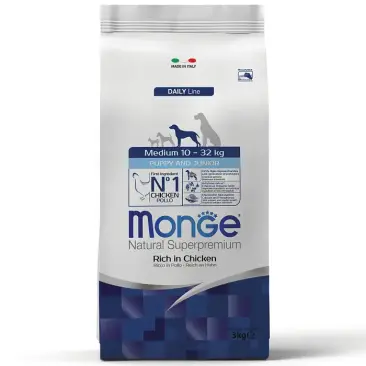 1,5кг Корм Monge Dog Medium Starter для щенков, беременных и кормящих собак средних пород c Курицей и рисом