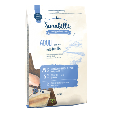 10кг Корм Sanabelle Adult with Trout для взрослых кошек с Форелью