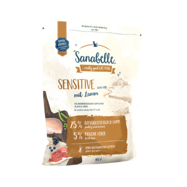 0,4кг Корм Sanabelle Sensitive with Lamb для кошек с чувствительным пищеварением с Ягненком