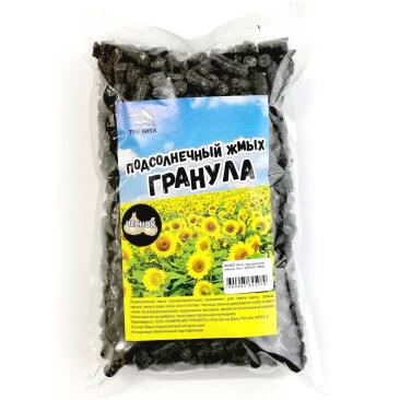 Жмых подсолнечника гранулы  8мм "ЧЕСНОК" 500гр.