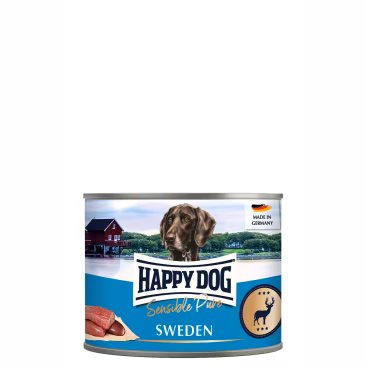 400гр Консервы Happy Dog Sensible Pure Sweden для взрослых собак всех пород с пищевой непереносимостью с Олениной