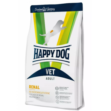 1кг Корм Happy Dog VET Renal Adult ветеринарная диета для взрослых собак всех пород с хронической почечной недостаточностью, гипертензией, нефритом с Птицей