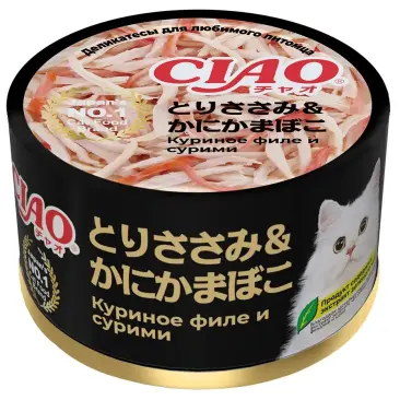 85гр Консерва INABA CIAO Toromi для кошек Куриное филе с сурими