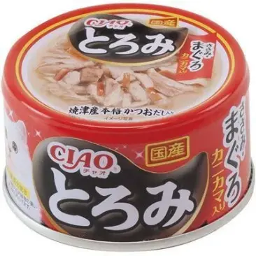 80гр Консервы INABA CIAO Toromi для кошек с Курицей, тунцом Магуро и сурими