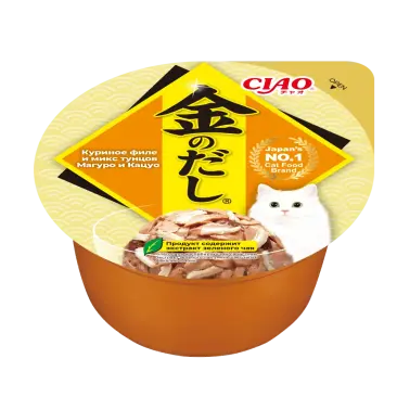 70гр Консерва INABA Kinnodashi cup для кошек с Курицей и тунцом