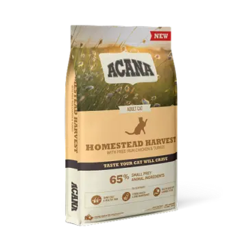1,8кг Корм ACANA HOMESTEAD HARVEST CAT низкозерновой для кошек с Курицей и индейкой