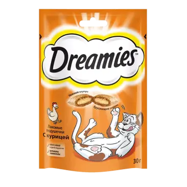 30гр Лакомство Dreamies™ для взрослых кошек с Курицей