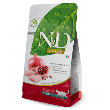5кг Корм Farmina N&D Prime Cat Chicken & Pomegranate Adult беззерновой корм для взрослых кошек с Курицей и гранатом