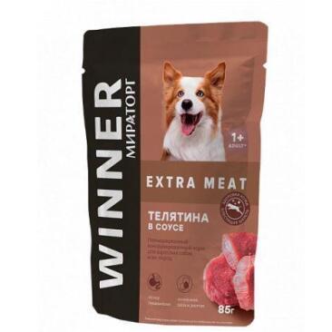 85гр Влажный корм Мираторг Extra Meat для взрослых собак, соус с Телятиной