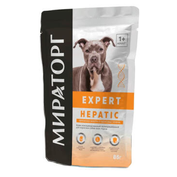 85гр Влажный корм Мираторг Expert Hepatic полнорационный для взрослых собак всех пород «Бережная забота о здоровье печени»