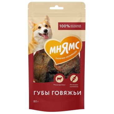 80гр Лакомство Мнямс для собак Губы говяжьи