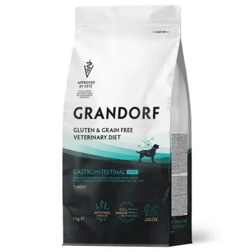 1кг Корм GRANDORF VET DOG GASTROINTESTINAL LOW FAT для собак при гиперлипидемии на основе бескостной Индейки