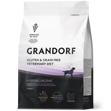1кг Корм GRANDORF VET DOG HYPOALLERGENIC для собак при пищевой аллергии на основе гидролизованного белка Кролика