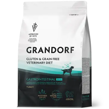 3кг Корм GRANDORF VET DOG GASTROINTESTINAL LOW FAT для собак при гиперлипидемии на основе бескостной Индейки