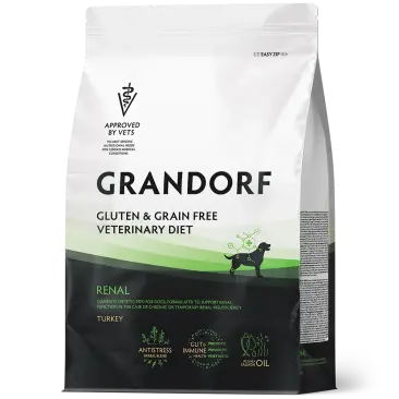 3кг Корм GRANDORF VET DOG RENAL для собак при хронической почечной недостаточности на основе бескостной Индейки