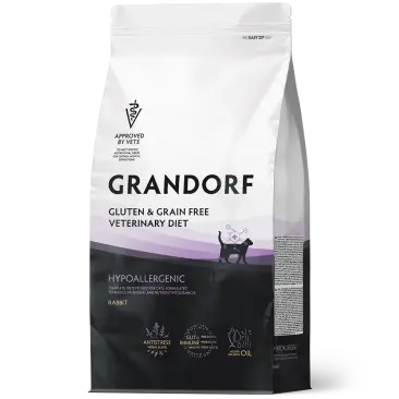 2кг Корм GRANDORF VET CAT HYPOALLERGENIC для кошек при пищевой аллергии на основе гидролизованного белка Кролика