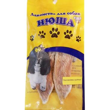 Лакомство "Нюша" для собак 20гр, Уши кролика