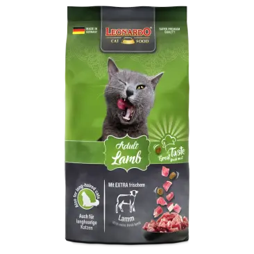 2кг Корм Leonardo Adult Lamb&Rice для взрослых кошек склонных к аллергии с Ягненком и рисом