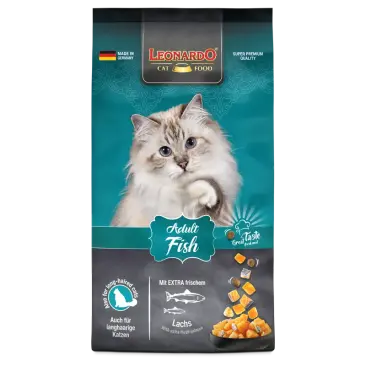 2кг Корм Leonardo Adult Fish&Rice для взрослых кошек с Океанической рыбой и рисом