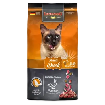 2кг Корм Leonardo Adult Duck&Rice для взрослых кошек с Уткой и рисом
