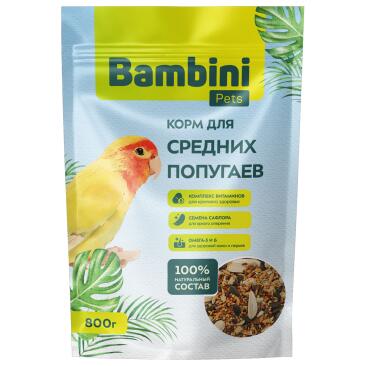 800гр Корм Bambini Pets для средних попугаев