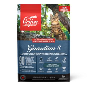 4,5кг Orijen Guardian 8 (90/10) беззерновой для кошек всех пород с Курицей, лососем и индейкой