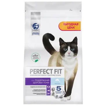 650гр Корм Perfect Fit для взрослых кошек поддержка здоровья почек Лосось