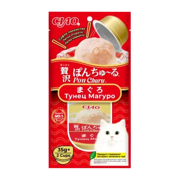 2*35гр Лакомство INABA CIAO Pon Churu для кошек Тунец Магуро