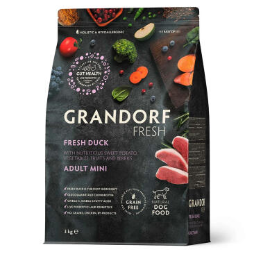 1кг Корм GRANDORF DOG Fresh Duck&Sweet Potato Adult Mini беззерновой гипоаллергенный для собак мелких пород, Утка с Бататом