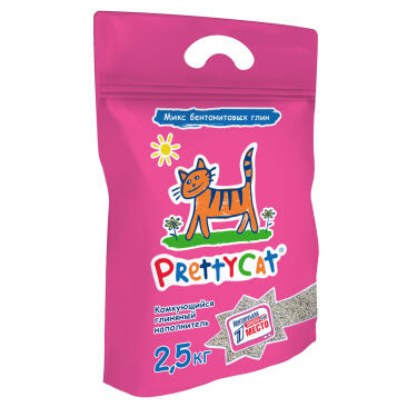 Наполнитель комкующийся бентонитовый PrettyCat "Euro Mix", 2,5кг