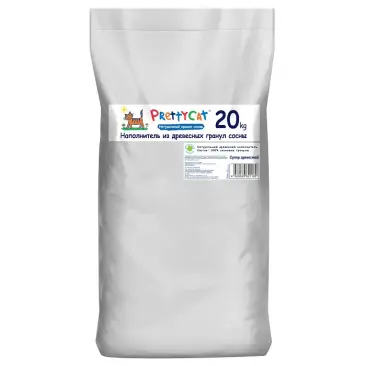 Наполнитель впитывающий древесный PrettyCat "Wood Granules" CLUB, 20кг