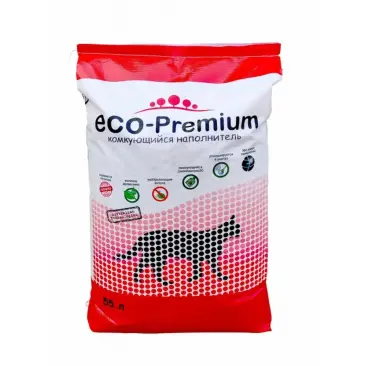 Наполнитель древесный комкующийся ECO-Premium Green, 55л