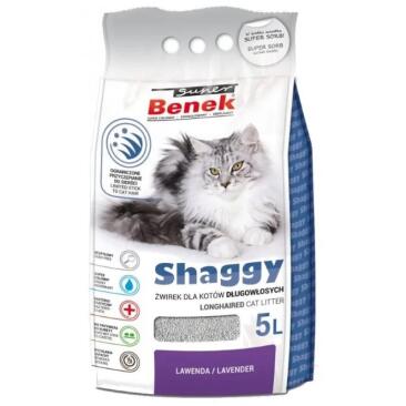 Наполнитель S Benek 5л Shaggy для длинношерстных кошек, Лаванда,  5л