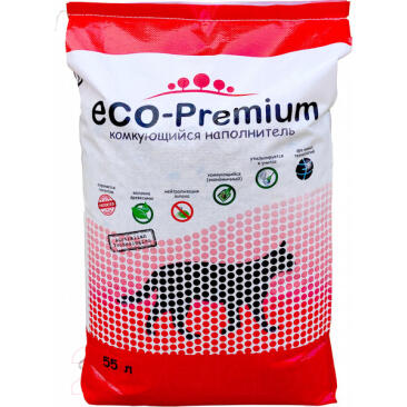 Наполнитель древесный комкующийся ECO-Premium BLUE, 55л