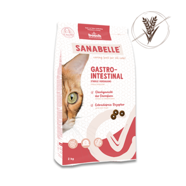 0,4кг Корм Bosch Sanabelle Gastrointestinal для взрослых кошек при расстройствах пищеварения с Курицей