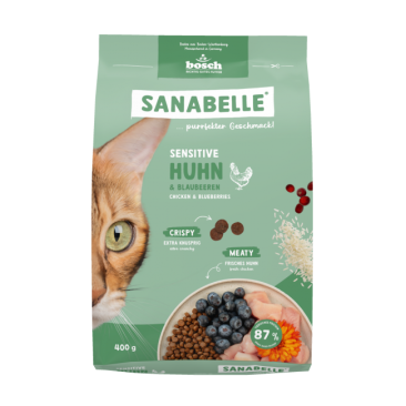 0,4кг Корм Bosch Sanabelle Sensitive with poultry для взрослых кошек с Курицей