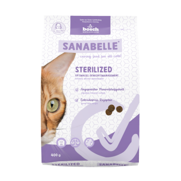 0,4кг Корм Bosch Sanabelle Sterilized для стерилизованных кошек с Птицей