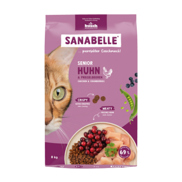 8кг Корм Bosch Sanabelle Senior для пожилых кошек из мяса Курицы
