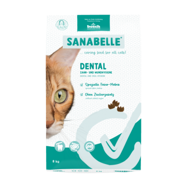 0,4кг Корм Bosch Sanabelle Dental для чистки зубов и удаления зубного налета у кошек из мяса Птицы
